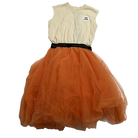 Nununu Smirks Tulle Dress in Natural Orange Sun - Picture 2 of 5